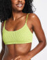 Фото #4 товара Weekday scoop neck crinkle bikini top in green