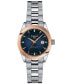 ფოტო #1 პროდუქტის Women's Swiss Automatic T-My Lady Diamond Accent Stainless Steel Bracelet Watch 26mm