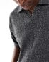 ASOS DESIGN co-ord heavyweight premium oversized boxy polo t-shirt with brushed rib in charcoal