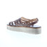 Фото #6 товара Bed Stu Ensley F395014 Womens Brown Leather Slip On Platform Sandals Shoes 11