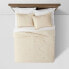 Full/Queen Washed Waffle Weave Comforter & Sham Set Natural - Threshold