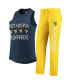 ფოტო #2 პროდუქტის Women's Gold, Navy West Virginia Mountaineers Tank Top and Pants Sleep Set