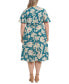 ფოტო #2 პროდუქტის Plus Size Flutter-Sleeved Shirred Midi Dress