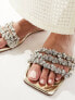 Фото #3 товара Simmi London Capri embellished flat sandal in gold