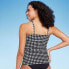 Фото #4 товара Lands' End Women's UPF 50 Underwire Square Neck Tankini Top - Black/White 8