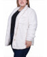 Фото #6 товара Plus Size Long Sleeve Button Front Sherpa Jacket