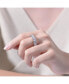 ფოტო #5 პროდუქტის RA White Gold Plated Heart Cubic Zirconia Band Ring