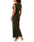 Women's Pleated Twist-Front Maxi Dress