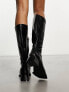 RAID Elixir knee boots with square toe in black