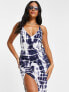 ASOS DESIGN lace up back cami midaxi beach dress in tie dye