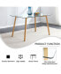 Фото #8 товара Glass Dining Table Modern Minimalist Rectangular For 4-6 With 0.31" Tempered Glass Tabletop And Black Coating Metal Legs, Writing Table Desk, For Kitchen Dining Living Room, 51" W X 31" D X 30"