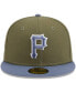 Фото #3 товара Men's Olive, Blue Pittsburgh Pirates 59FIFTY Fitted Hat