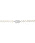 ფოტო #4 პროდუქტის Cultured Freshwater Pearl (5mm & 10 x 8mm) & Cubic Zirconia Lariat Necklace in Sterling Silver, Created for Macy's