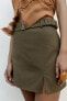 Фото #2 товара Юбка-шорты из смесового льна с ремнем ZARA