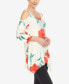 Фото #3 товара Women's Floral Printed Cold Shoulder Tunic Top