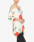 Women's Floral Printed Cold Shoulder Tunic Top