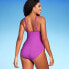 Women's Ribbed Triangle One Piece Swimsuit - Shade & Shore Purple L