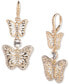 ფოტო #1 პროდუქტის Gold-Tone Crystal Butterfly Double Drop Earrings