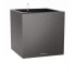 LECHUZA Canto Premium Cube 40 Blumentopf - Komplettset, Anthrazit metallic