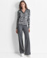 ფოტო #5 პროდუქტის Women's Quarter-Zip Embossed Sweater