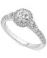 Фото #1 товара Diamond Halo Engagement Ring (1 ct. t.w.) in 14k White Gold