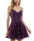 ფოტო #1 პროდუქტის Juniors' Embellished Embroidered Sleeveless Fit & Flare Dress