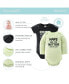 Newborn Layette Gift Set for Baby Boys or Girls, Green Funny Basics, 30 Essential Pieces,