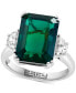 ფოტო #1 პროდუქტის EFFY® Lab Grown Emerald (5-5/8 ct. t.w.) & Lab Grown Diamond (1/2 ct. t.w.) Ring in 14k White Gold