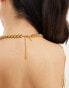 Фото #4 товара Neck On The Line gold plated stainless steel swirl necklace