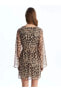 LCW Vision Kruvaze Yaka Desenli Uzun Kollu Kadın Elbise Elbise