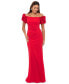 Фото #1 товара Petite Off-the-Shoulder Ruffle-Sleeve Gown