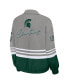 Women's Gray Distressed Michigan State Spartans Vintage-Like Throwback Windbreaker Full-Zip Jacket