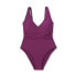 Фото #4 товара Women's Ribbed Plunge Twist-Front One Piece Swimsuit - Shade & Shore Purple L