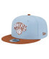 Фото #1 товара Men's Light Blue/Brown New York Knicks 2-Tone Color Pack 9FIFTY Snapback Hat