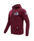 Men's Burgundy Colorado Avalanche Classic Chenille Full-Zip Hoodie Jacket