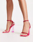 Public Desire Wide Fit Onyx heeled sandals hot pink patent Lack in Pink, 38 - фото #4