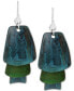 ფოტო #1 პროდუქტის Silver-Tone Layered Blue and Green Patina Earrings