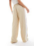 River Island Petite wide leg jogger trouser with side stripe in beige