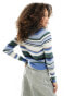 Levi's Salma cardigan in pink blue stripe BLAU, XS - фото #3