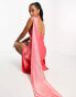 Фото #2 товара ASOS DESIGN Petite one shoulder tie stretch satin midi dress in pink