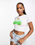 Bailey Rose baby crop tee in white with cherry graphic