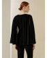 Фото #2 товара Women's Crewneck Cape-Style Silk Blouse