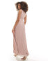 Фото #4 товара TFNC Bridesmaid chiffon wrap front pleated maxi dress in soft pink