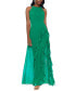 Halter-Neck Ruffled Gown