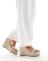 Be Mine Bridal Bryony espadrille wedge heeled sandals in ivory satin ELFENBEIN, SATIN, 37 - фото #4