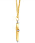 ფოტო #4 პროდუქტის Men's Franco Link Inlay Cross Pendant Necklace in Sterling Silver & Yellow Ion-Plated Stainless Steel