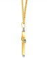 Men's Franco Link Inlay Cross Pendant Necklace in Sterling Silver & Yellow Ion-Plated Stainless Steel