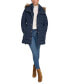 Фото #1 товара Women's Belted Faux-Fur-Trim Hooded Puffer Coat, Created for Macy's