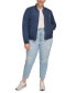 ფოტო #5 პროდუქტის Plus Size Trendy Diamond Quilted Bomber Jacket