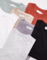 Topman 7 pack regular essentials t-shirt in black, white, sage, stone, grey, rust and ice grey marl